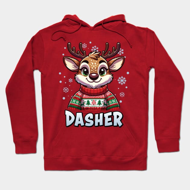 Santa’s Reindeer Dasher Xmas Group Costume Hoodie by Graphic Duster